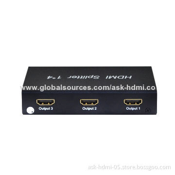 3D Mini HDMI 1x4 Splitter with 5V DC/1A Power Supply